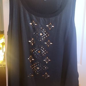 Karen Kane fully lined tank with cut outs